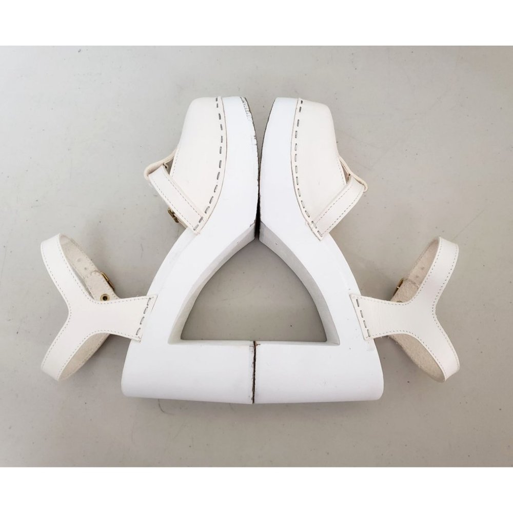 Swedish Hasbeens Retro Sky High Clogs White - Picture 4 of 6